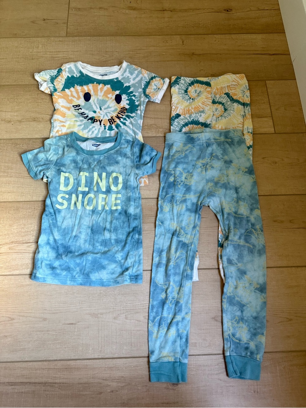 Old Navy Kids Tie-Dye Pajama Set in Blue and Yellow